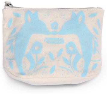 [110325] Empty blue make-up pouch