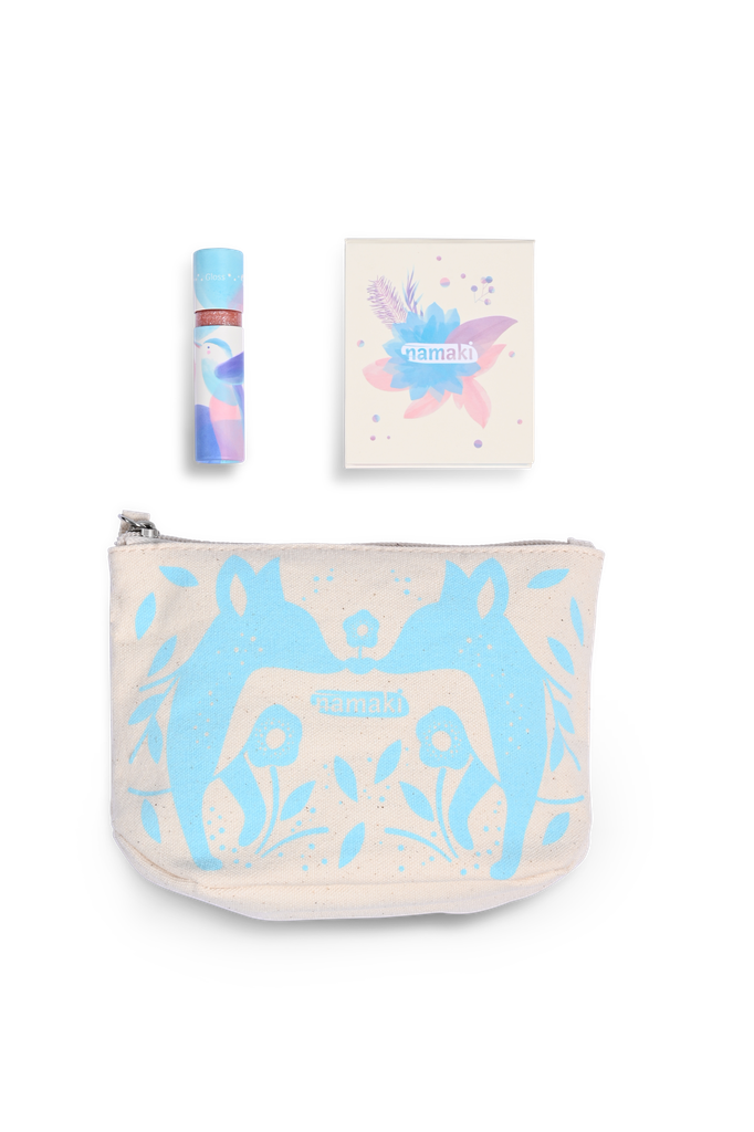 [110937] Glitzer-Kosmetiktasche für Kinder - Blauer Fuchs **