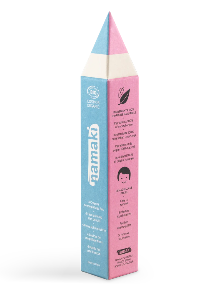 [110139] Kit 4 crayons de maquillage fins - Jaune/Rose/Turquoise/Blanc**