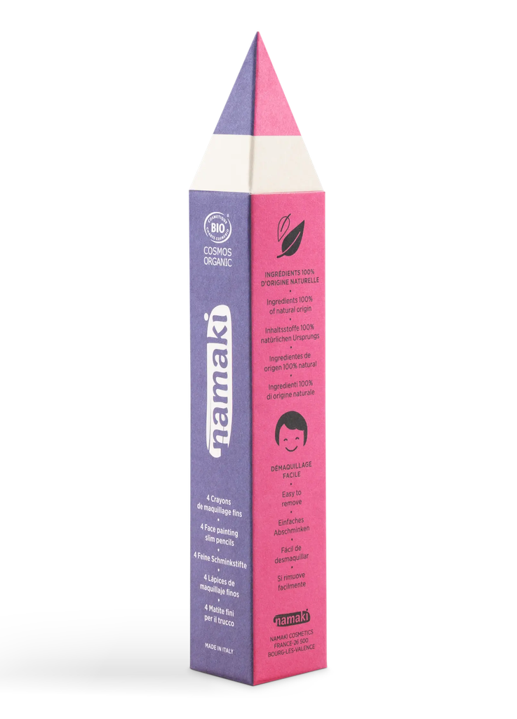 [110140] Set of 4 Face painting slim pencils - Purple/Fuchsia/Pink/White**