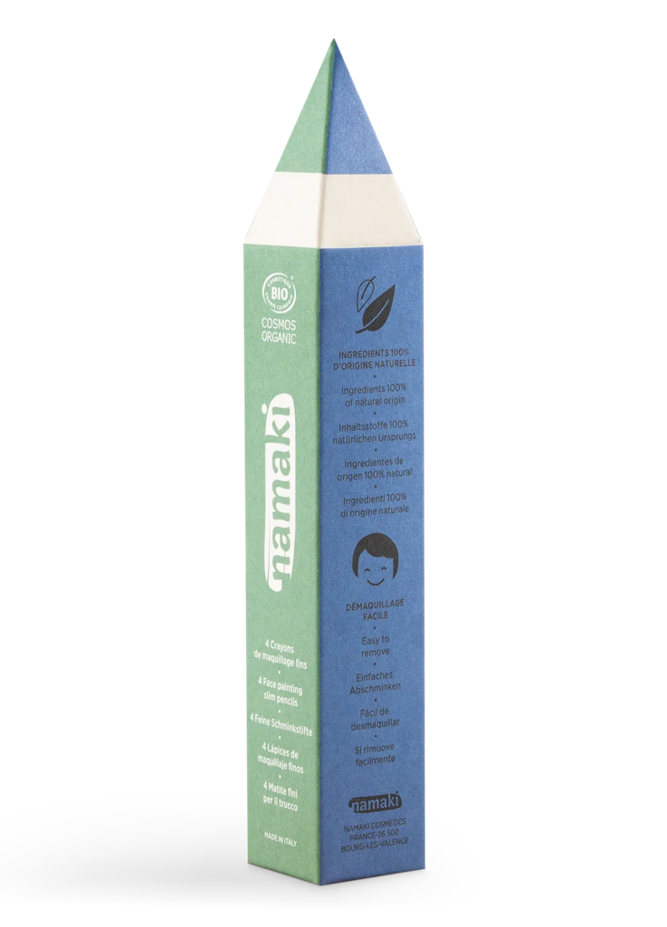 [110142] Kit 4 crayons de maquillage fins - Jaune/Vert/Bleu/Rouge**